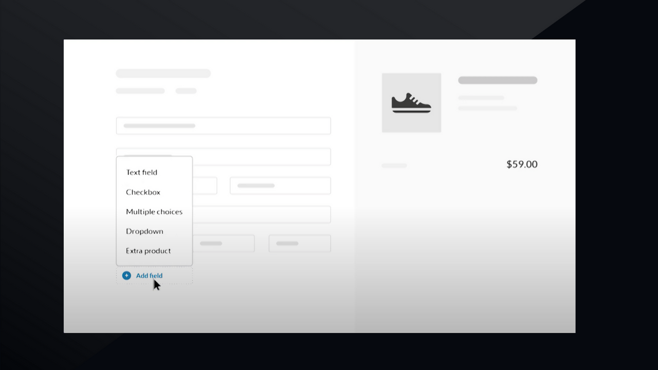 screenshot of checkout page