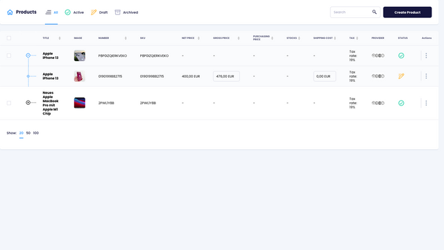 Verwalte, Im-& Exportiere Produkte Plattformübergreifend