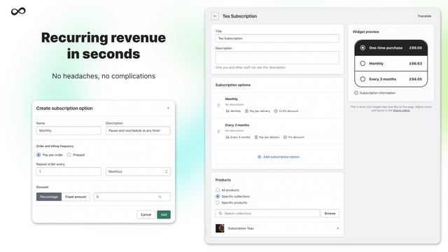 Recurring revenue in seconds