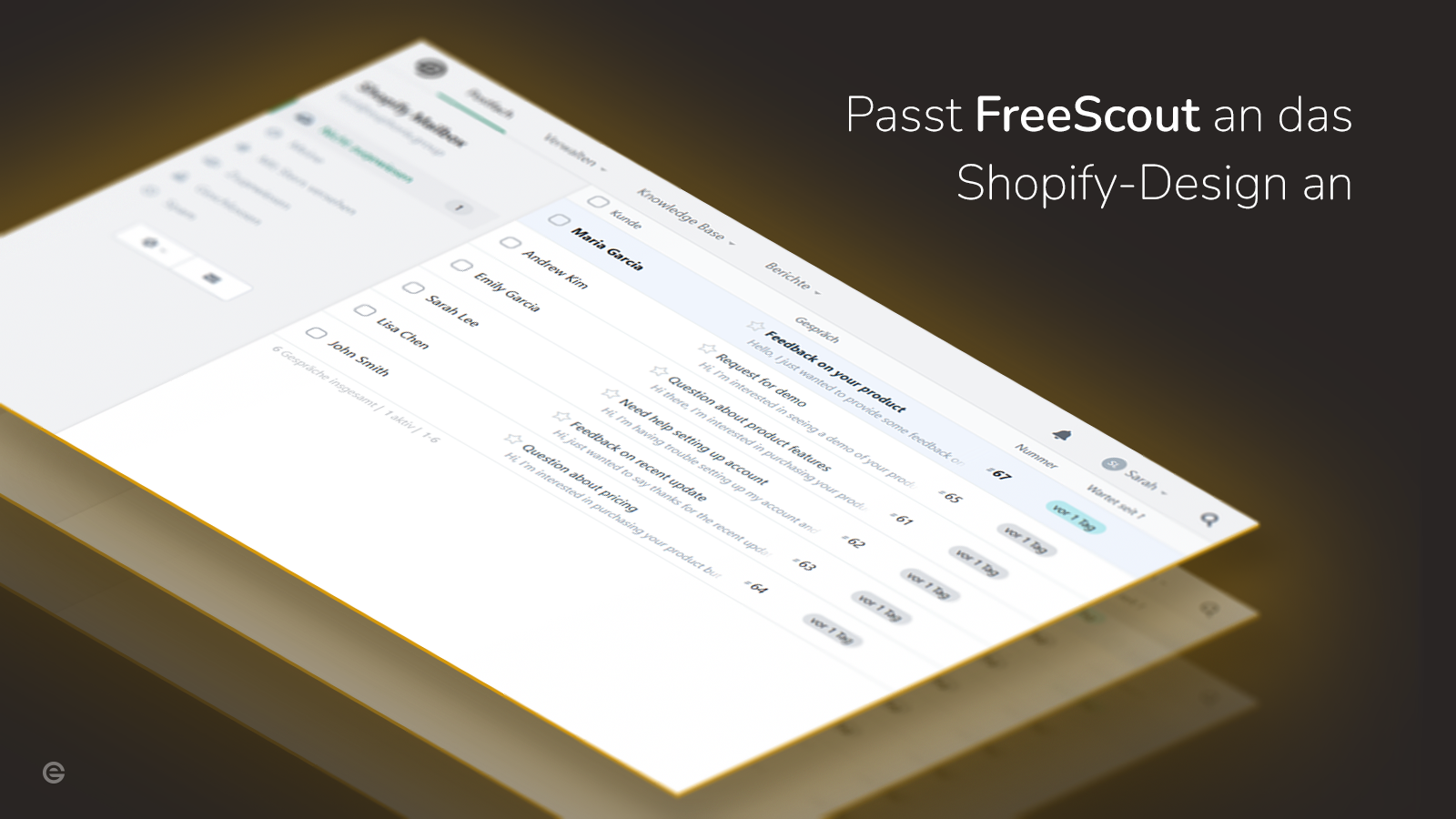 Passt FreeScout an das Shopify-Design an