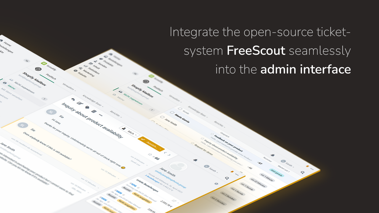 Seamlessly integrate FreeScout into the admin.