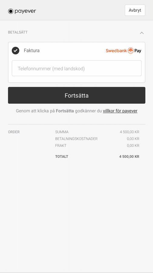 Swedbank Invoice