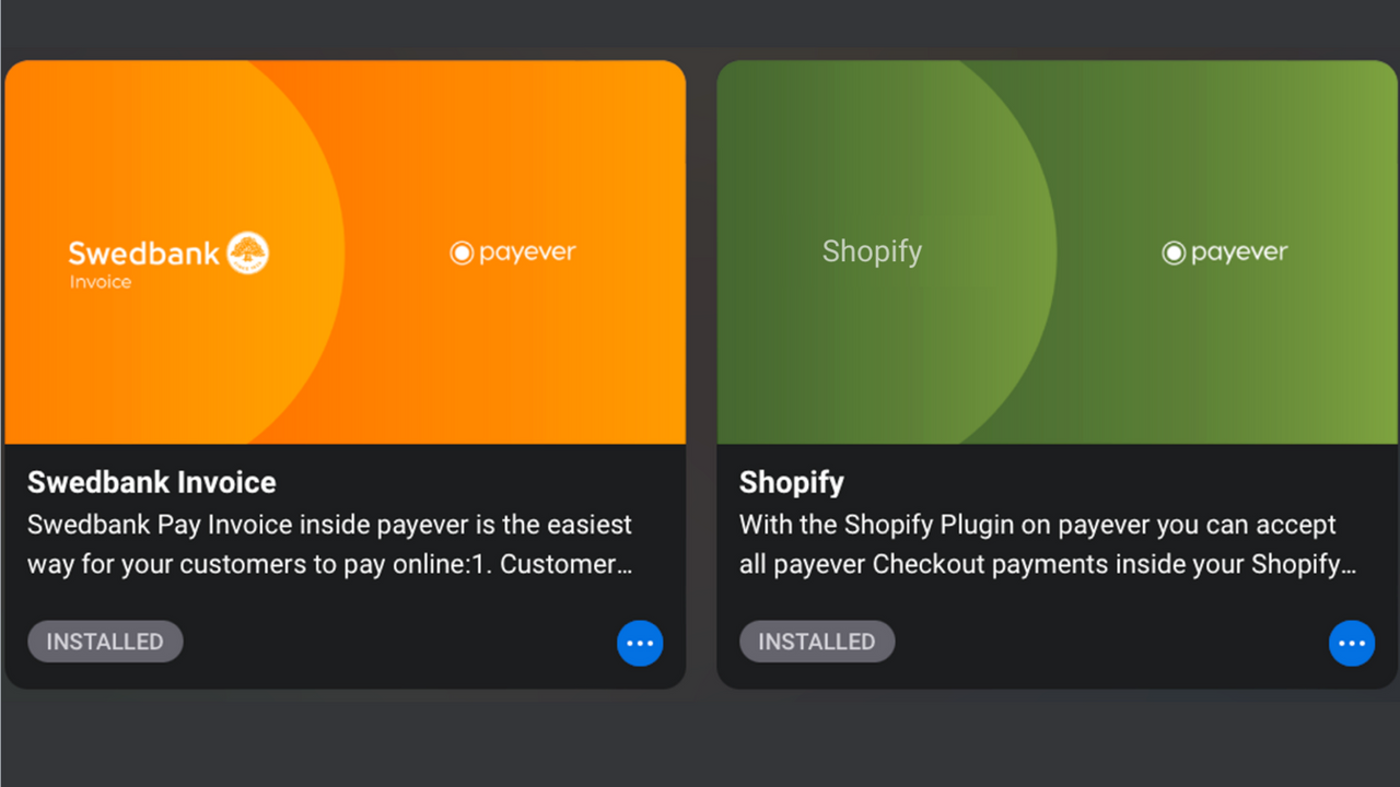 Swedbank和Shopify App在payever中
