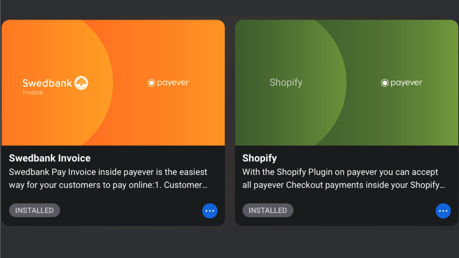 Swedbank和Shopify App在payever中