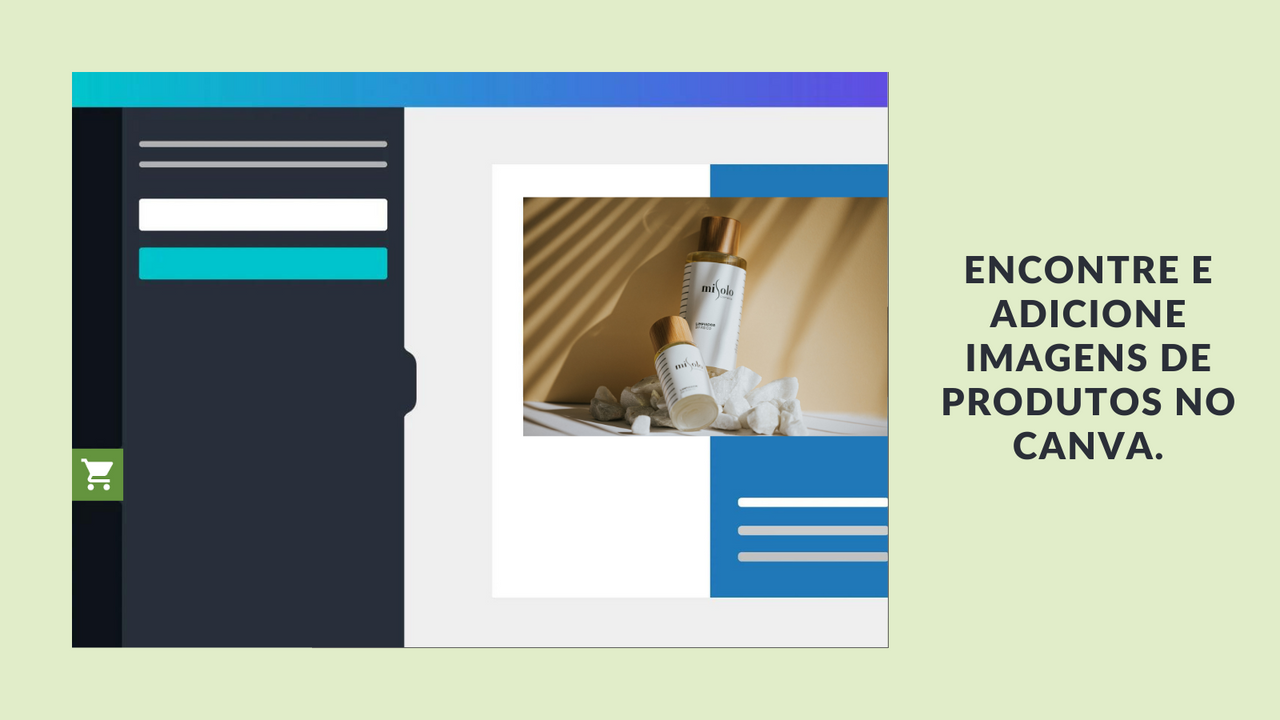 Encontre e adicione imagens de produtos no Canva.