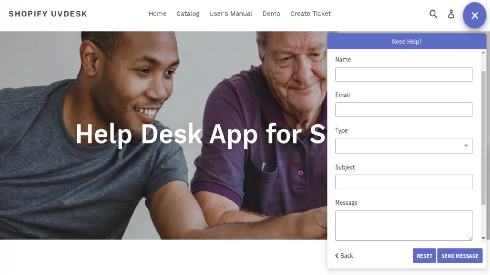 Shopify Helpdesk Binaka och Form konfiguration