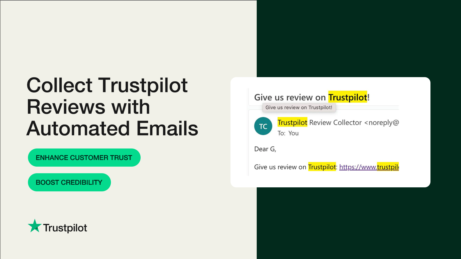 Indsaml Trustpilot anmeldelser med automatiserede e-mails
