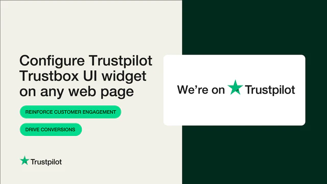 Configure Trustpilot UI Widget on any web page