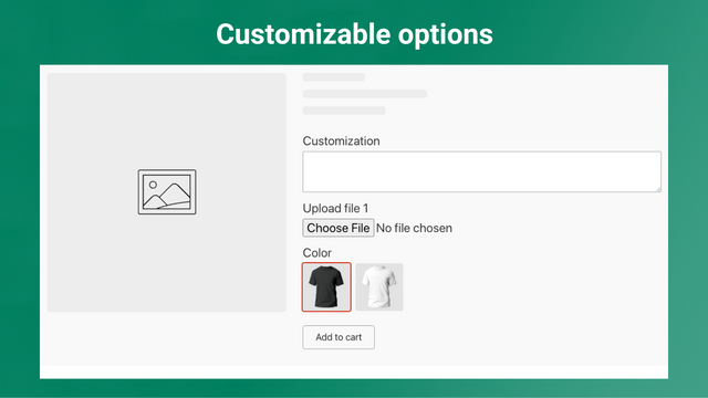 Customizable options