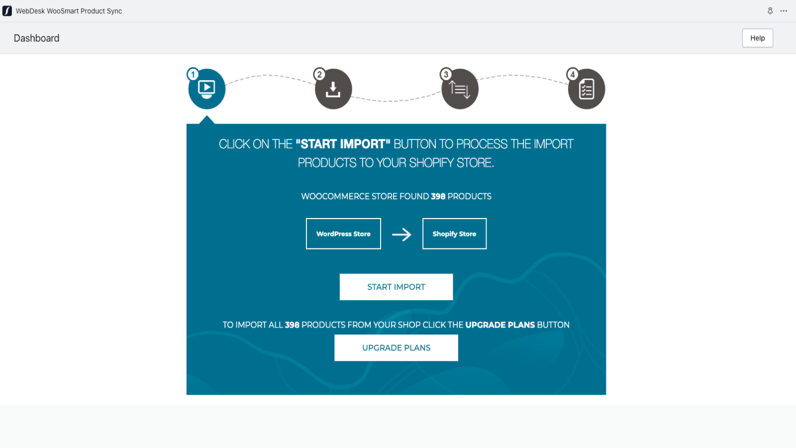 WebDesk WooSmart Product Sync Screenshot