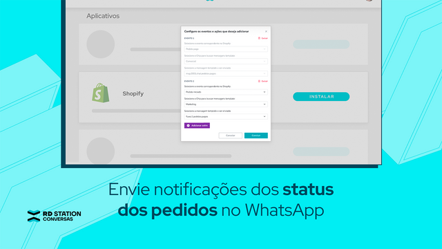 Envie notificações dos status dos pedidos no WhatsApp