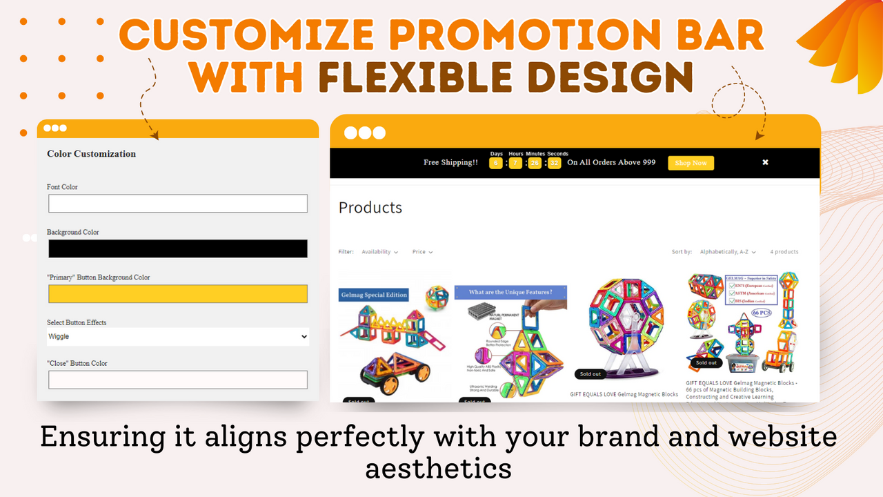 Personnalisez la barre de promotion avec un design flexible