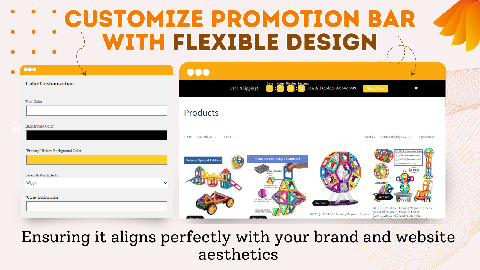 Personalize a Barra de Promoção com Design Flexível