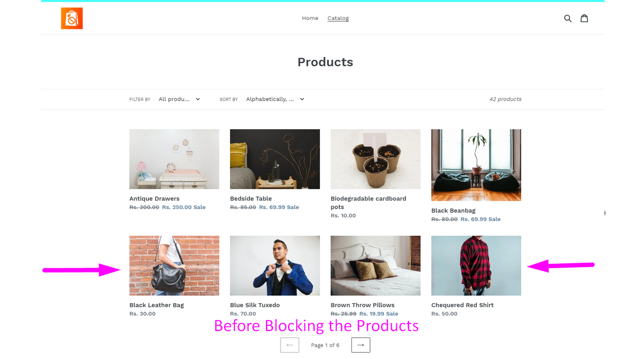 AGeo Product & Section Blocker Blockerade produkter