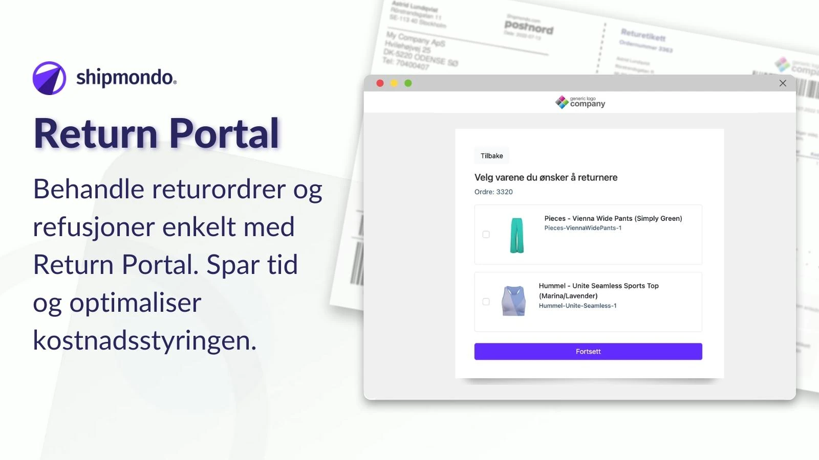 Gjør retur og refusjon enkelt med Shipmondo Return Portal