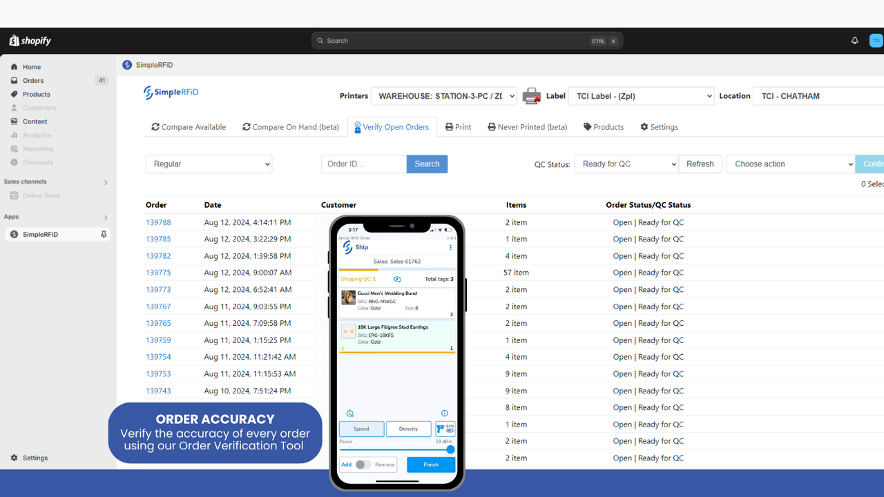 Verify the accuracy of orders with the Order Verification Tool