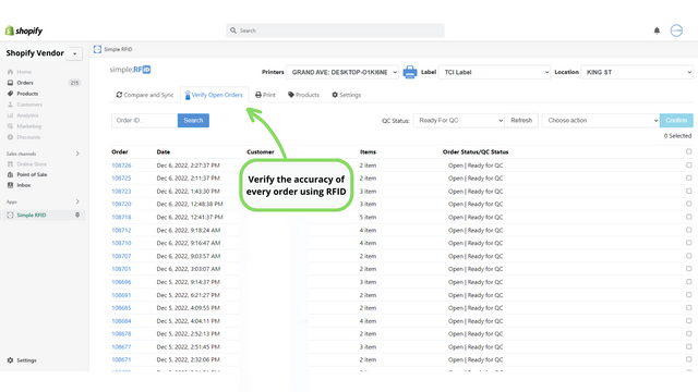 Vérifiez l'exactitude des commandes en ligne