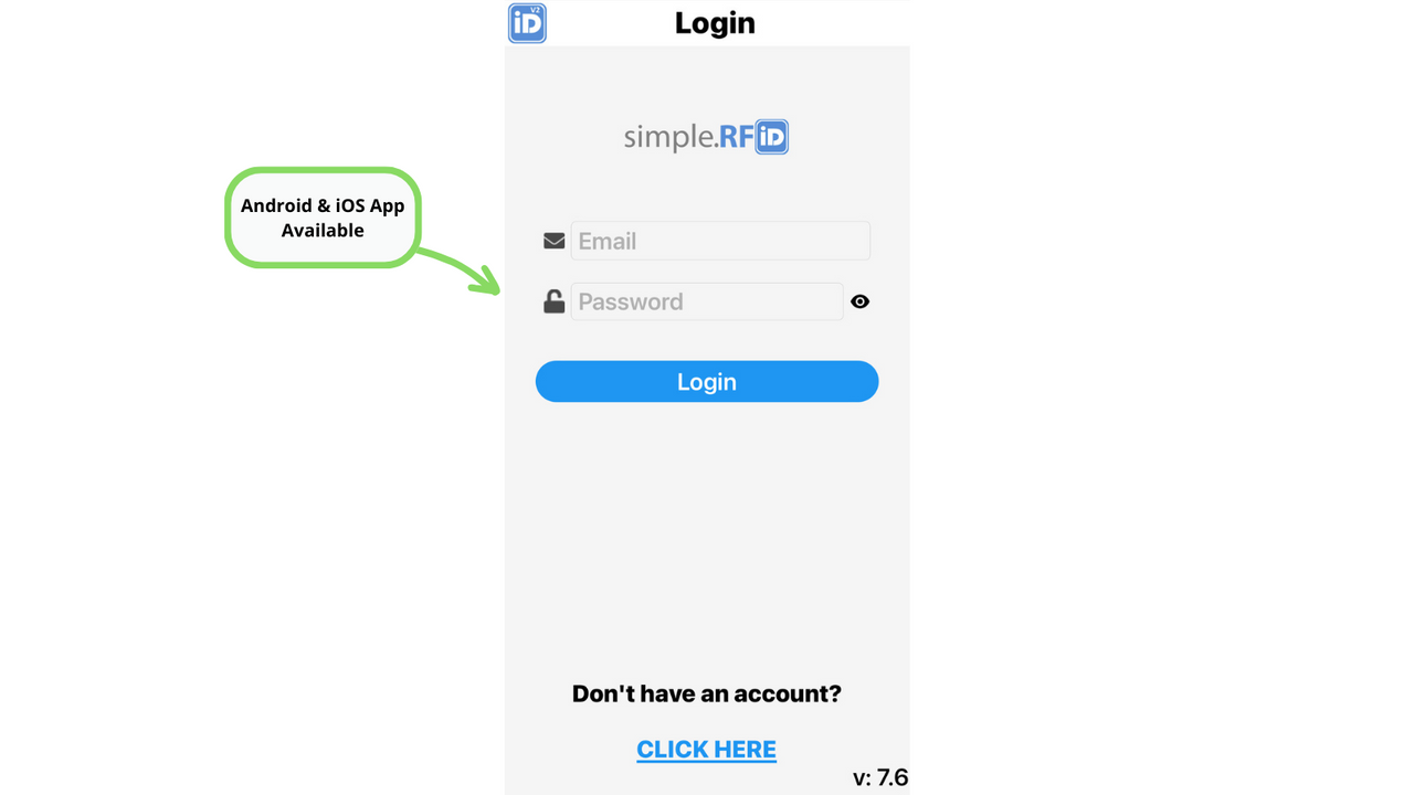 Login Scherm | Log in met uw Simple RFID-account (neem contact met ons op)