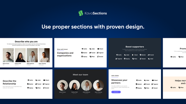 Utilisez les bonnes sections avec des designs éprouvés pour votre magasin Shopify