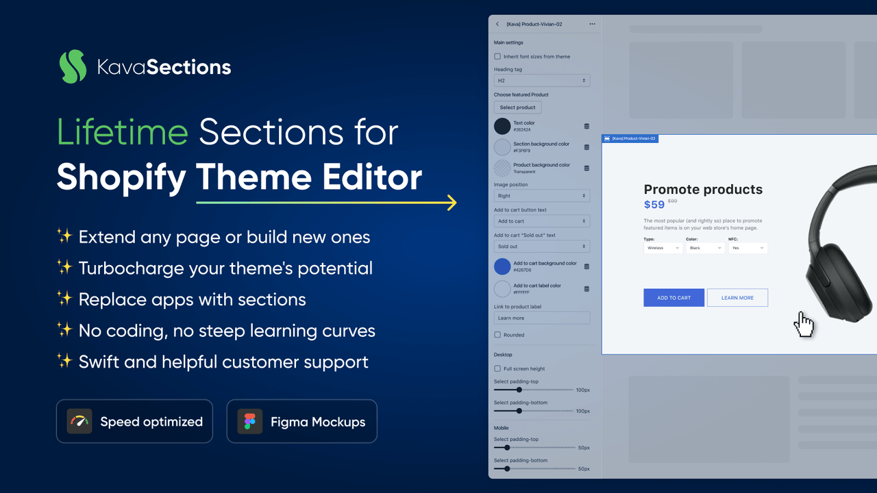 No-code landing page builder. Sections for native Theme Editor