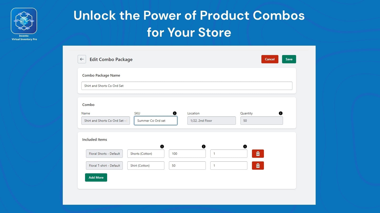 Combo Product settings