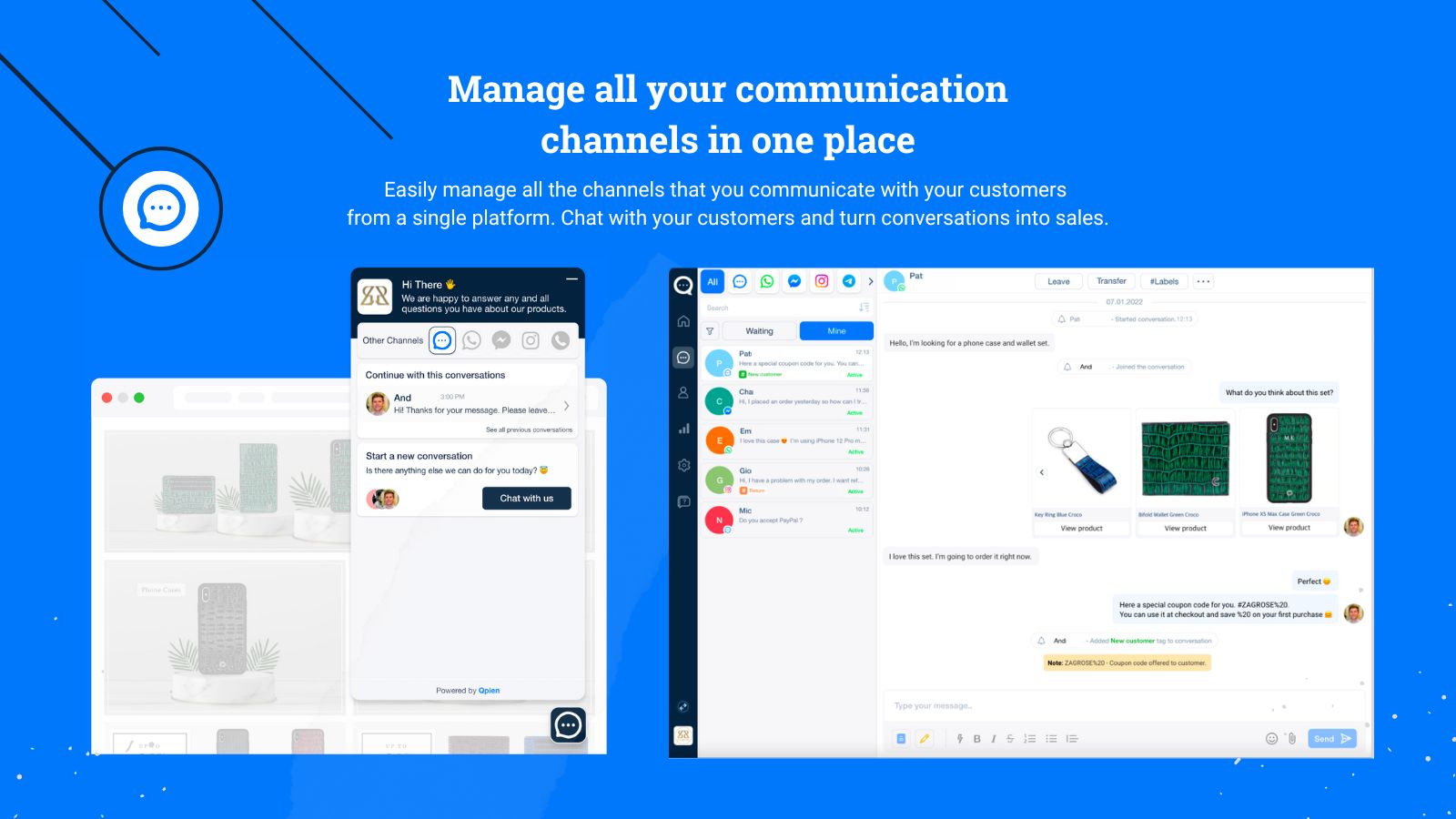 Qpien ‑ Helpdesk & Live Chat Screenshot