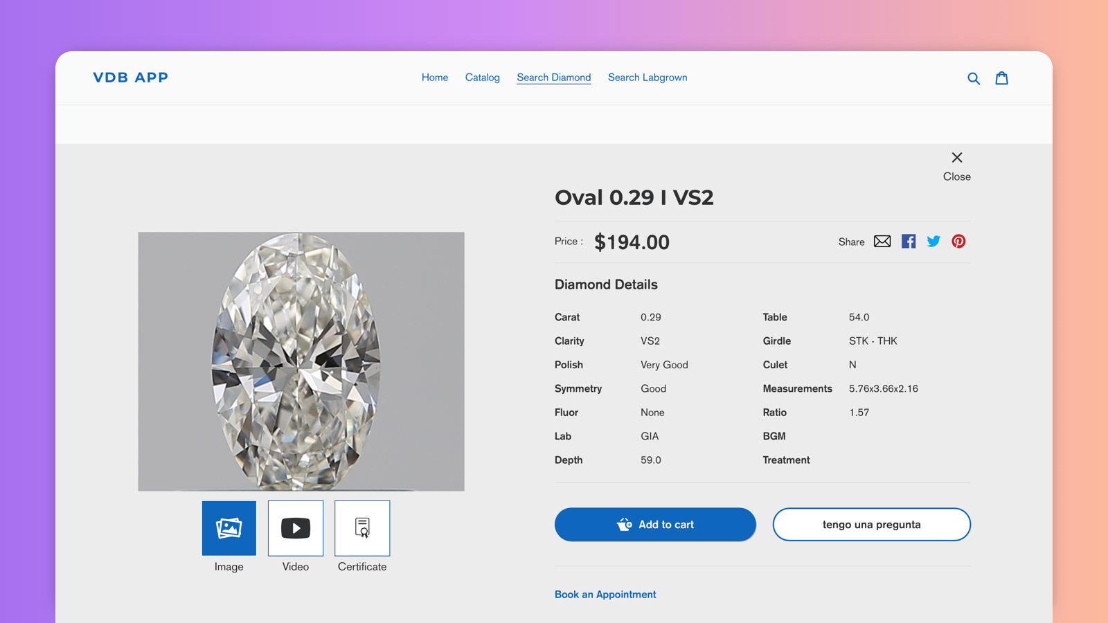 Diamant Productdetails