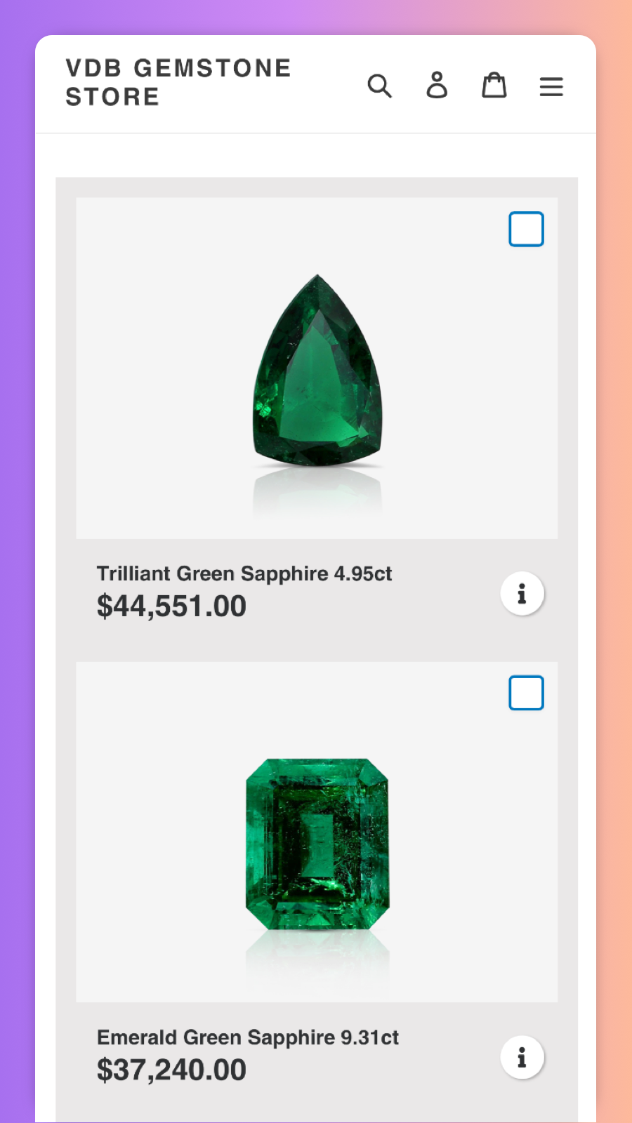 VDB Diamond & Gemstone Search Screenshot