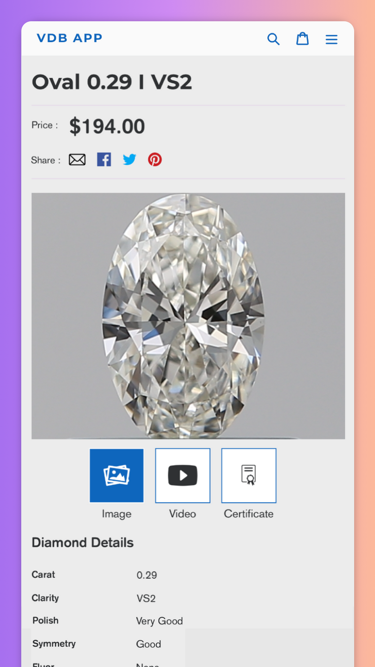 VDB Diamond & Gemstone Search Screenshot