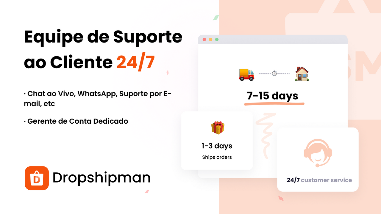 Equipe de Suporte ao Cliente 24/7_DSM-AliExpress Dropshipping 