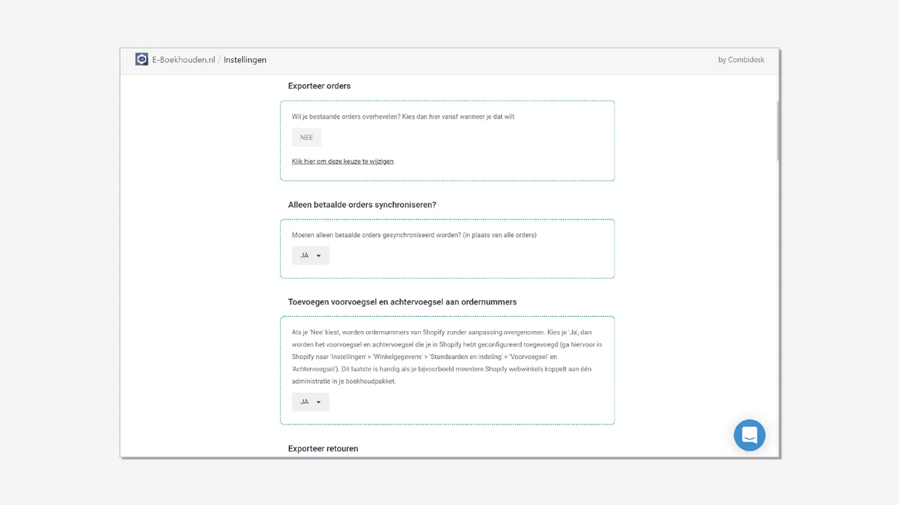 synchronisatie dashboard