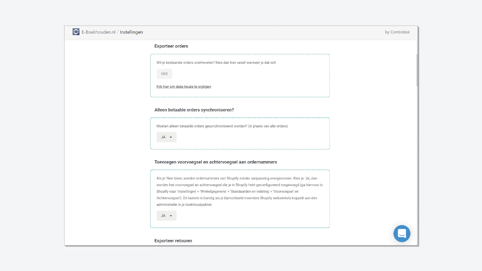 synchronisatie dashboard