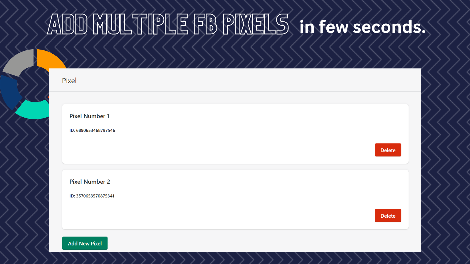 Interface utilisateur de l'application Pixel