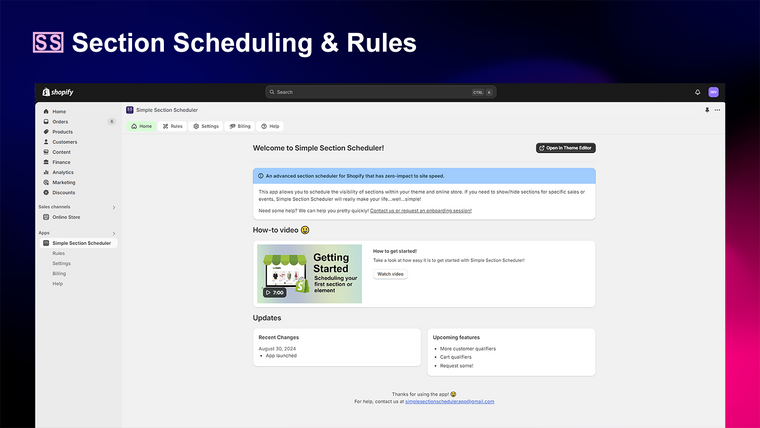 Simple Section Rules Scheduler Screenshot