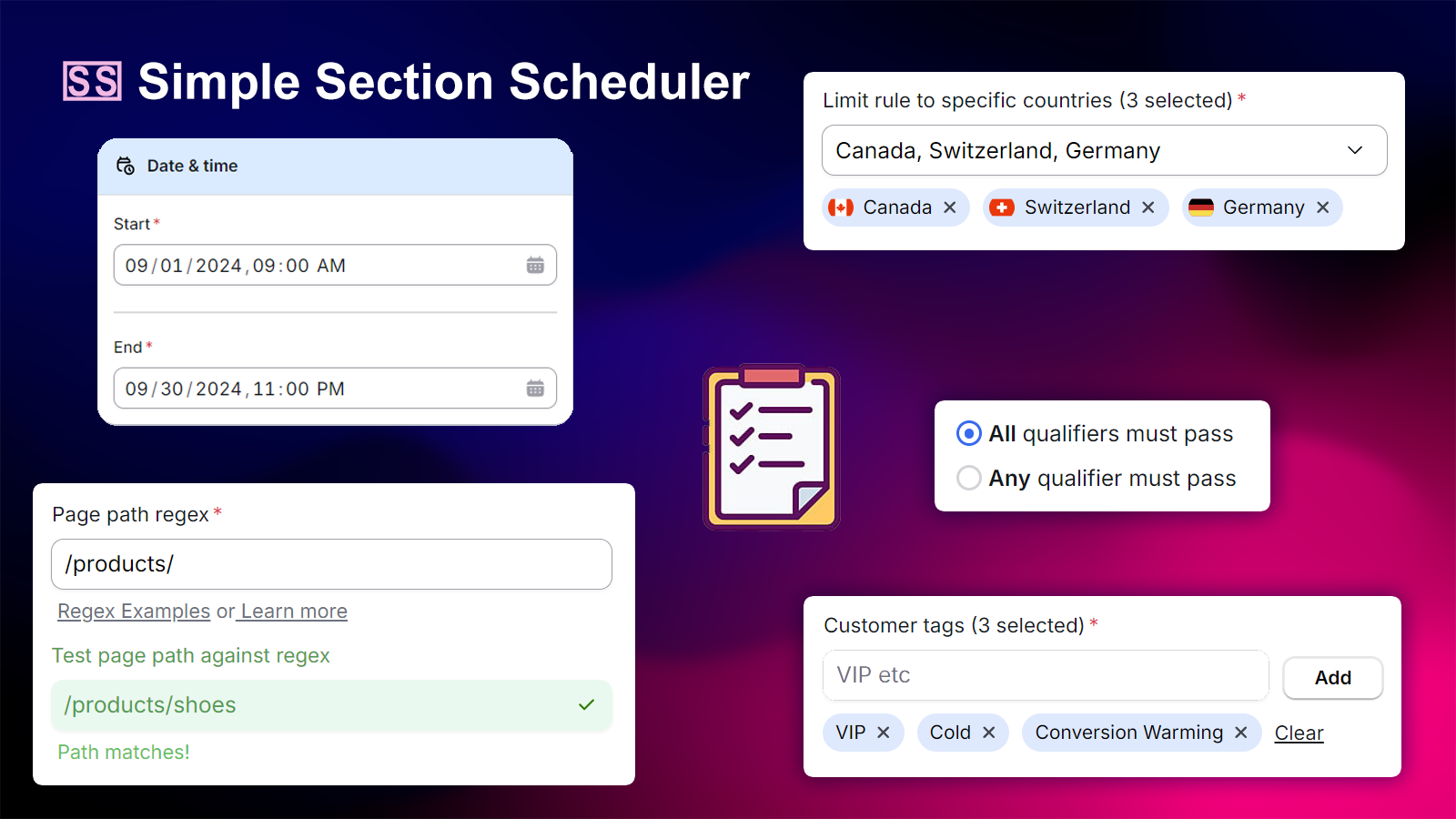 Simple Section Rules Scheduler Screenshot