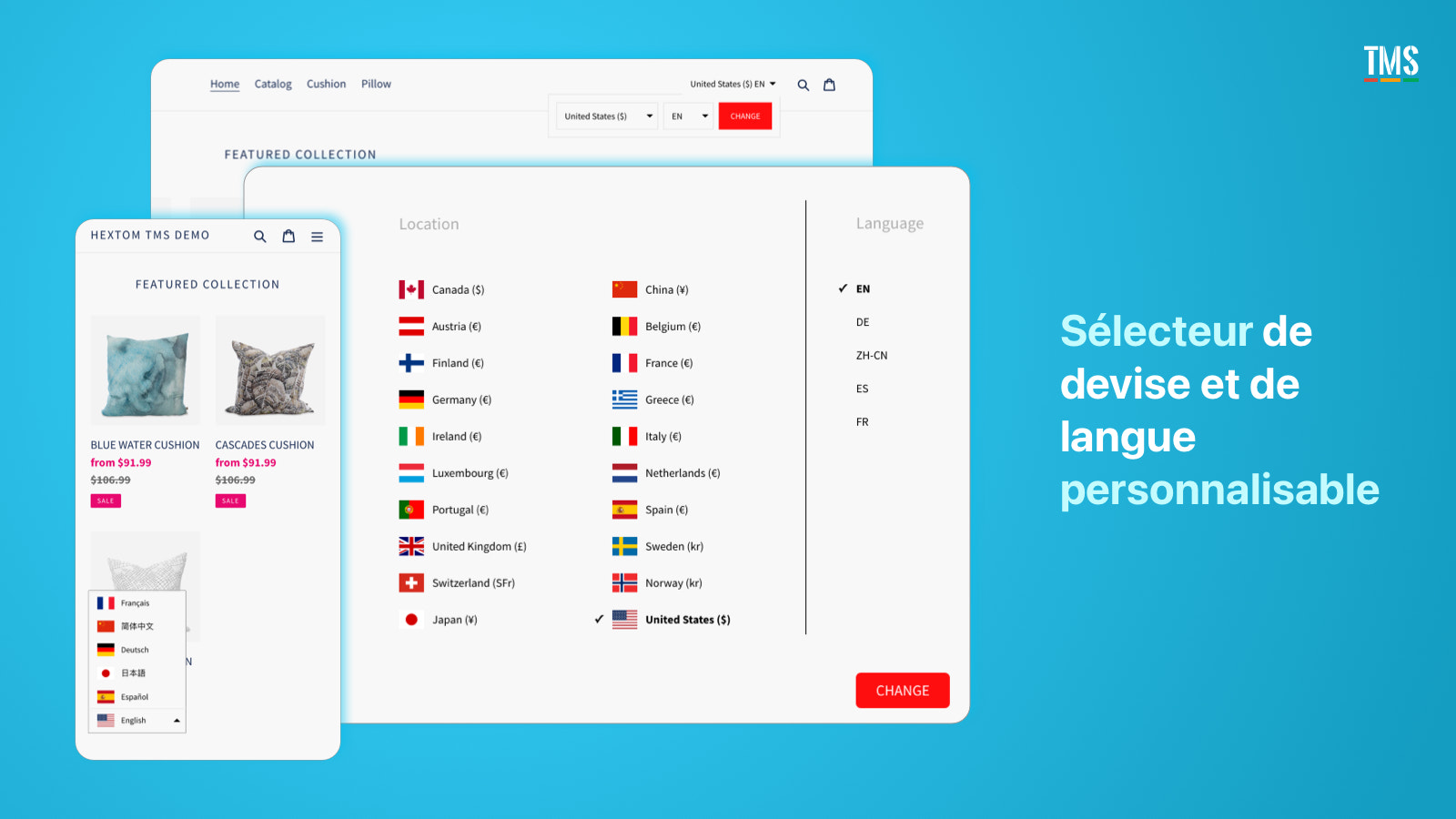 Shopify App - Localisation multi-devises de Translate My Store 