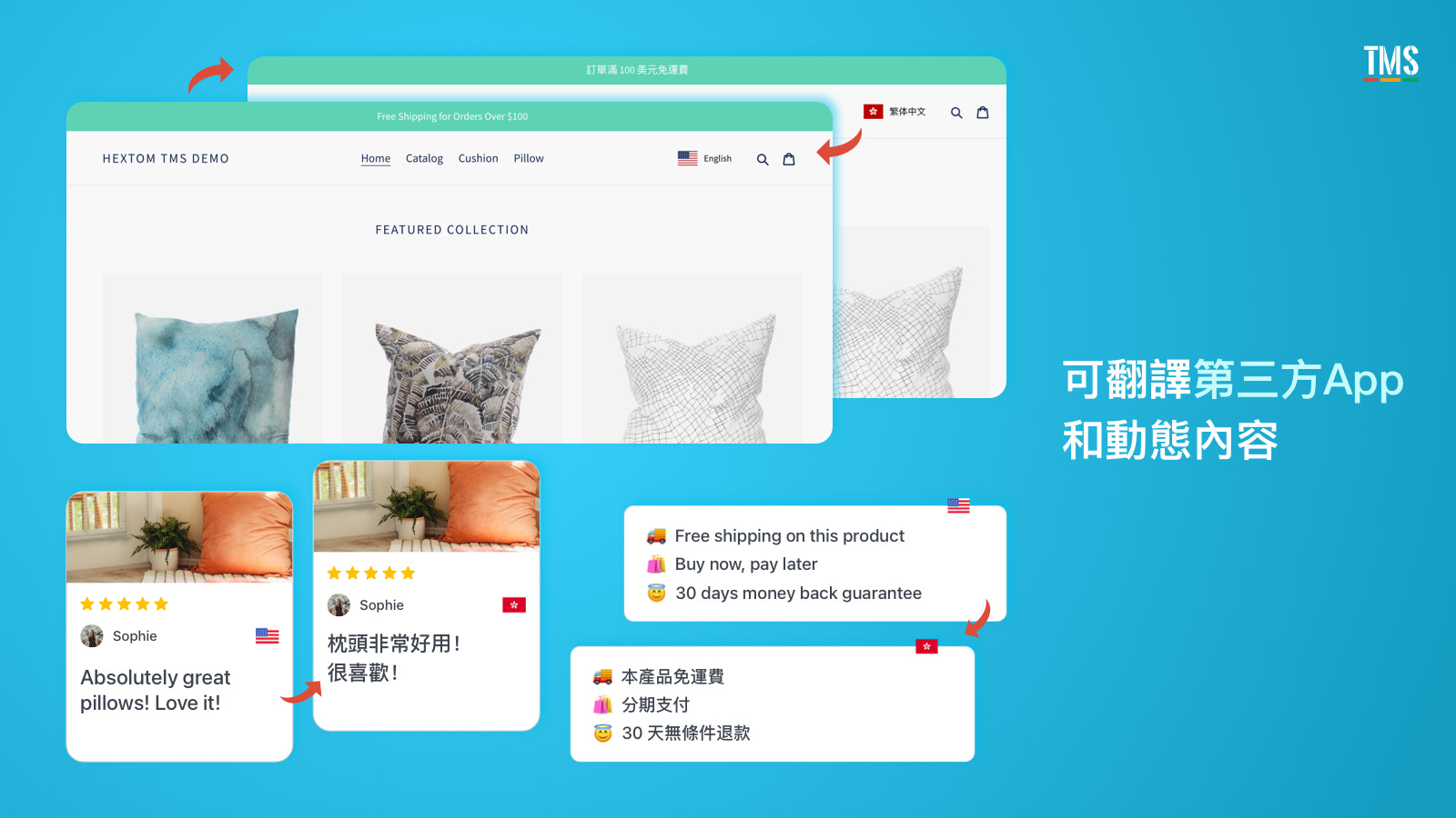 Shopify App - Translate My Store by Hextom，網店本地化，翻譯，多幣種，跨境電商