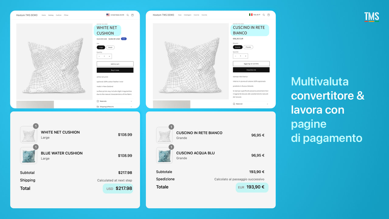 App Shopify: Traduci il mio negozio - Localizzazione multivaluta