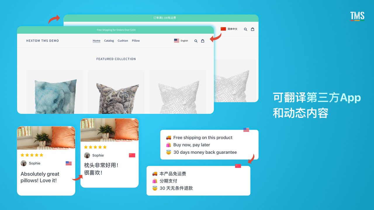 Shopify App - Translate My Store by Hextom，网站本地化，翻译，多币种，跨境电商