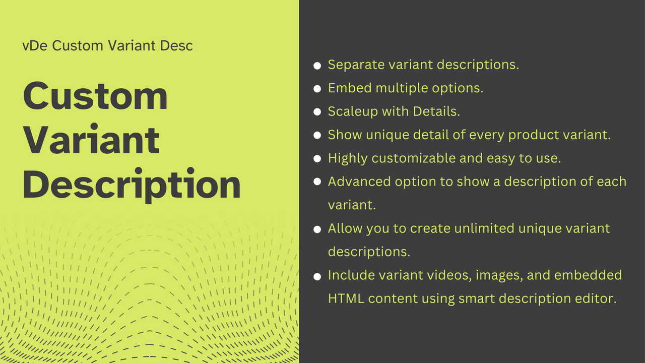 vDe Custom Variant Description Screenshot