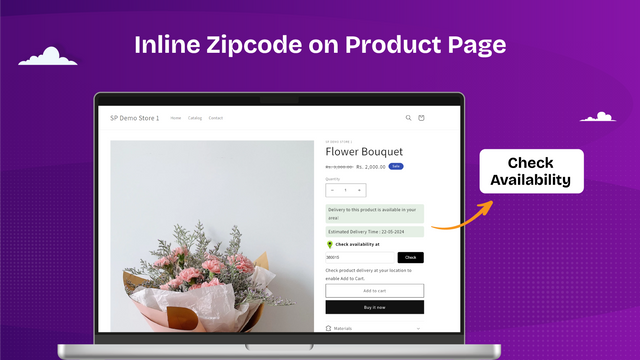 Inline Postcode op Productpagina