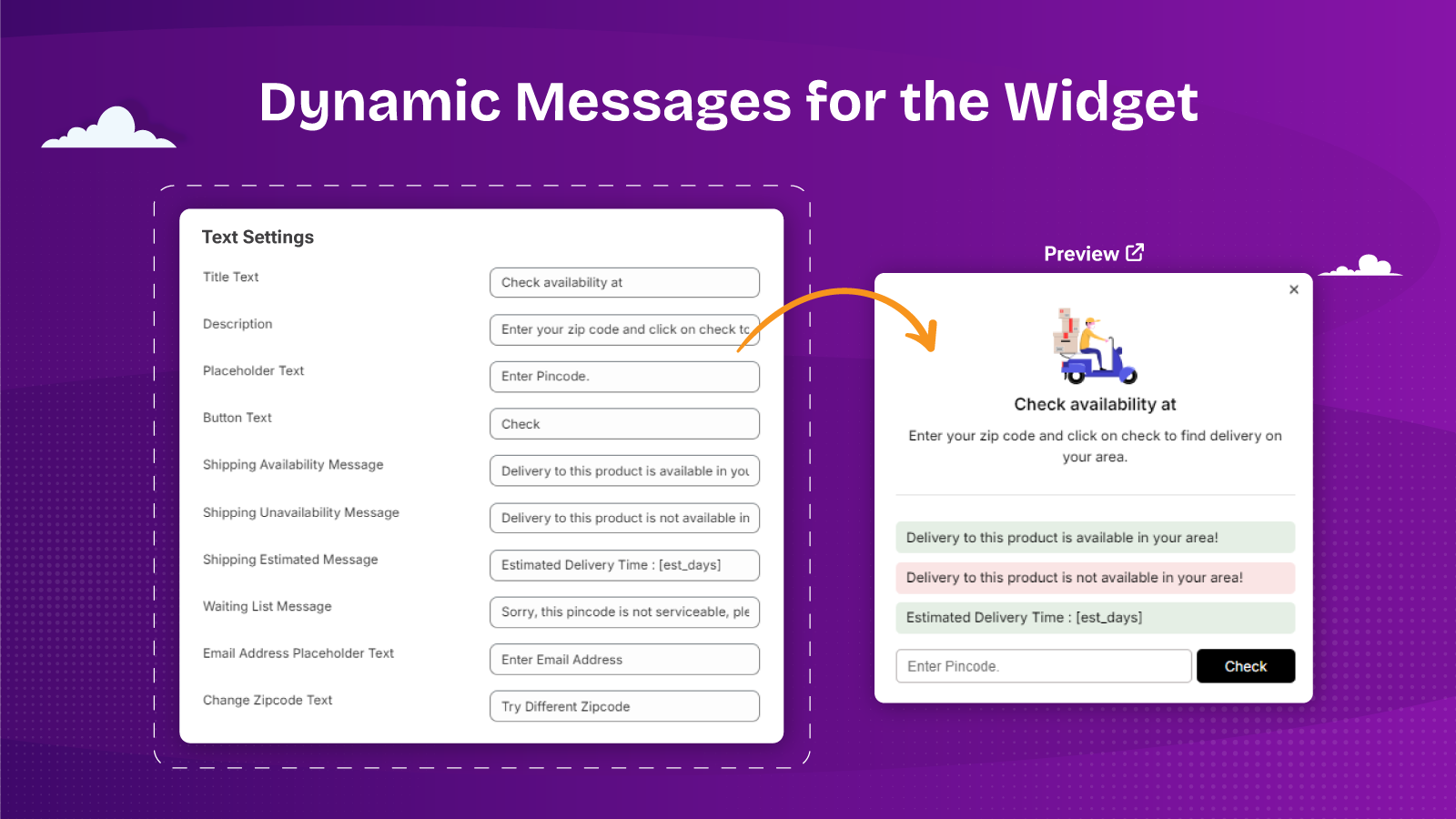 Manage Dynamic Messages for Widget