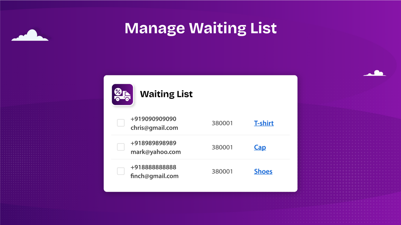 Manage Waiting list