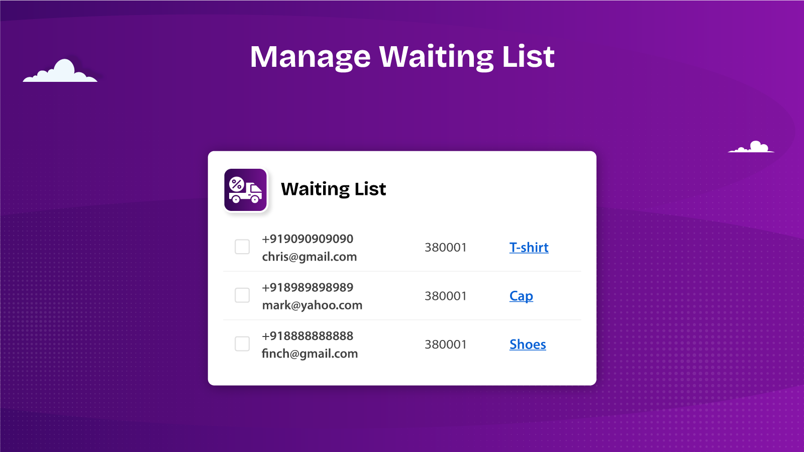 Manage Waiting list
