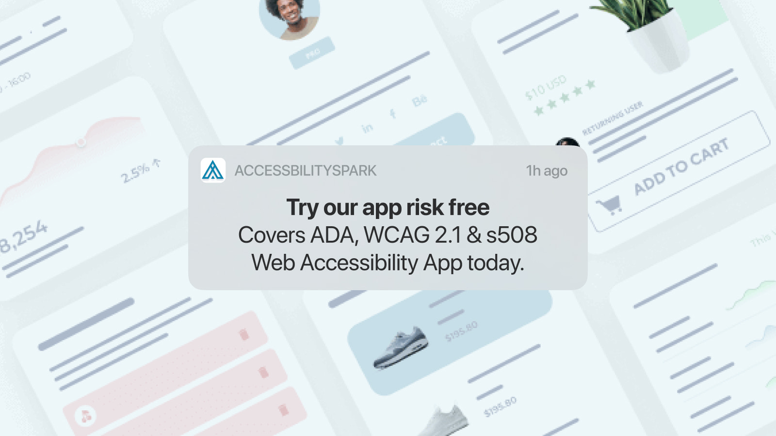 Try our app risk free. ADA, WCAG 2.1 & s508 Web Accessibility.