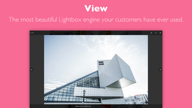 El motor Lightbox más hermoso que tus clientes hayan visto.