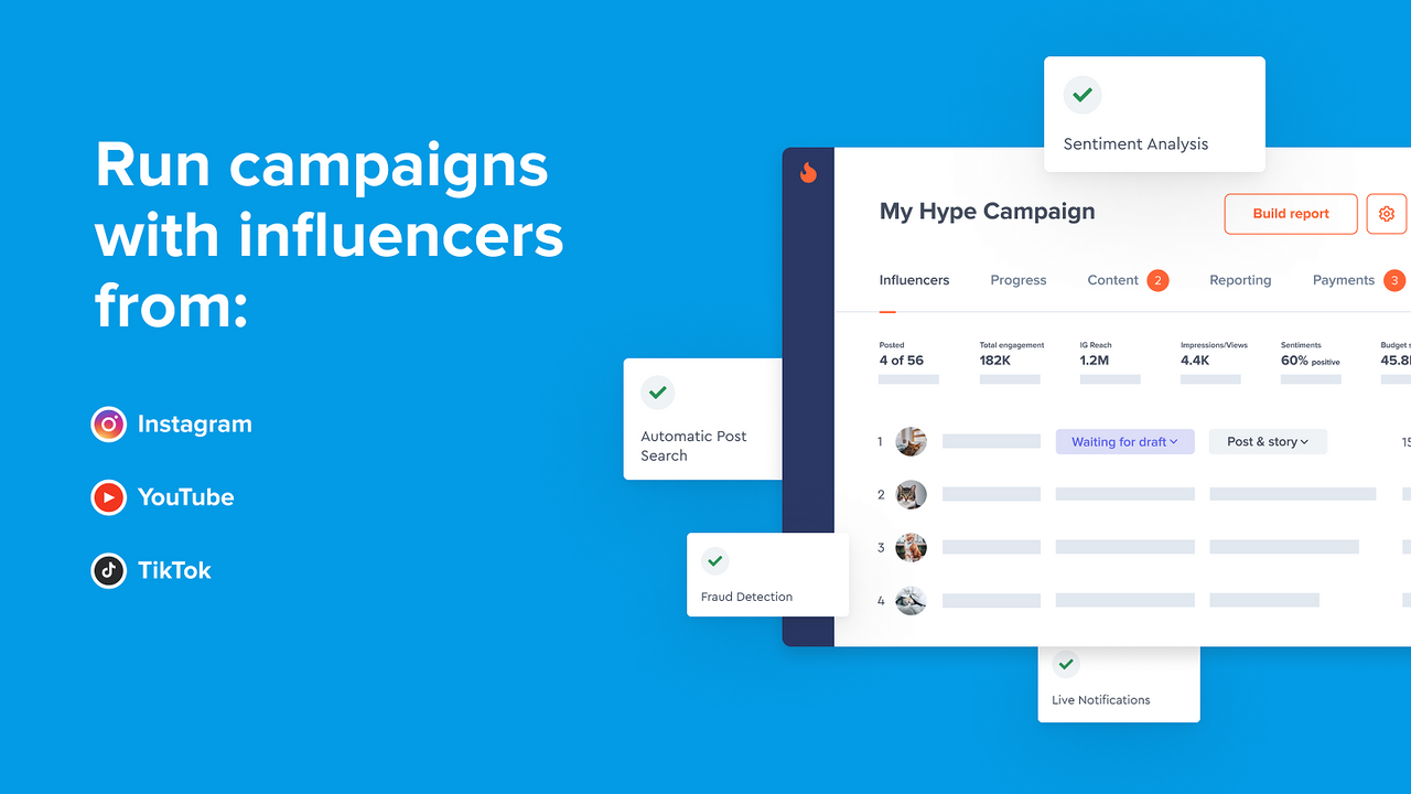 Run campaigns with influencers