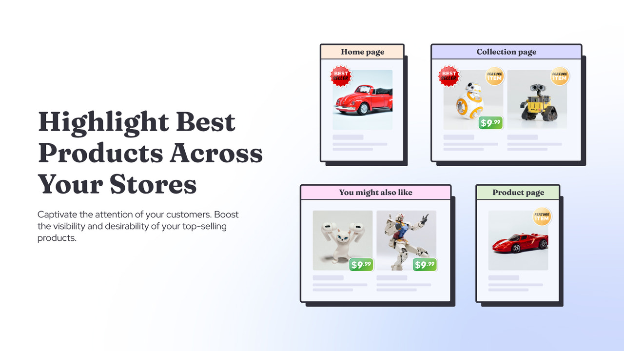 Highlight Best Products with product labels & product badges
