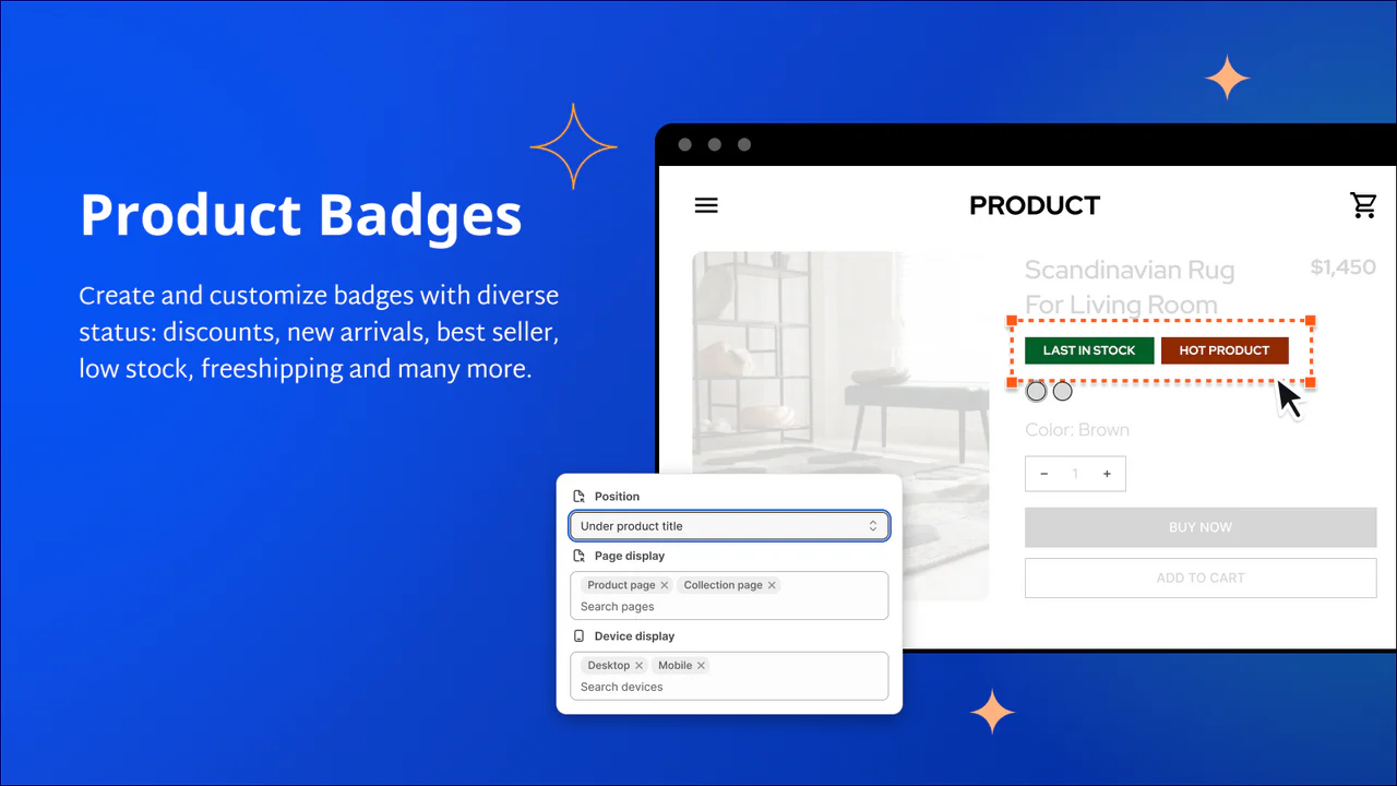 Crie badges com muitos status: descontos, novidades e mais