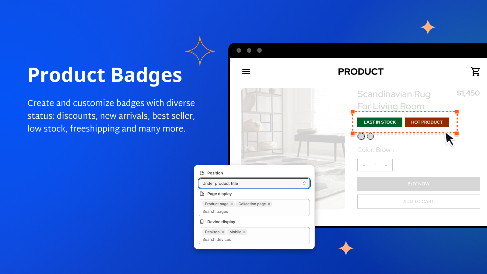 DECO Product Labels & Badges Screenshot